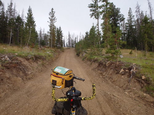 GDMBR: we pedaled a mile or so on our back trail.